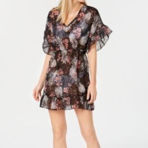 Miken Women's Ruffled Floral Dress Swim Cover-Up